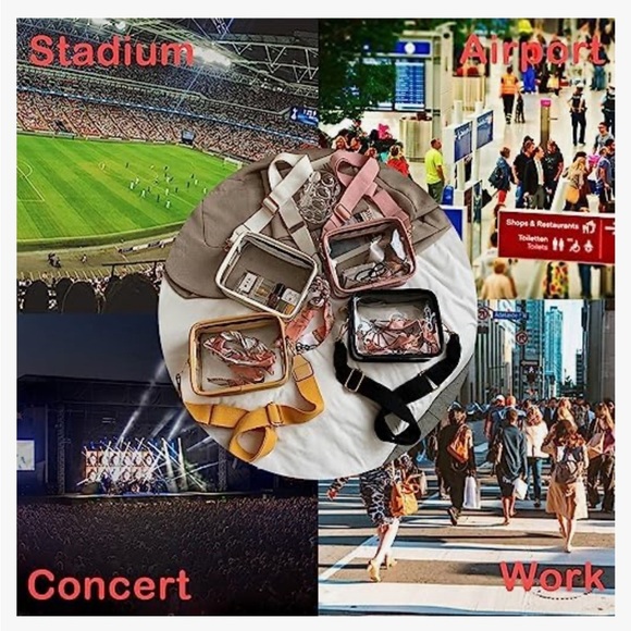 Clear Crossbody Bags, Stadium Approved Transparent Shoulder Bag Handbag 🆕 - Picture 5 of 5